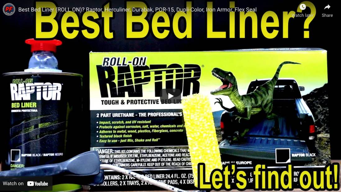 Durabak vs Raptor Liner vs Rust-Oleum bed liner texture comparison
