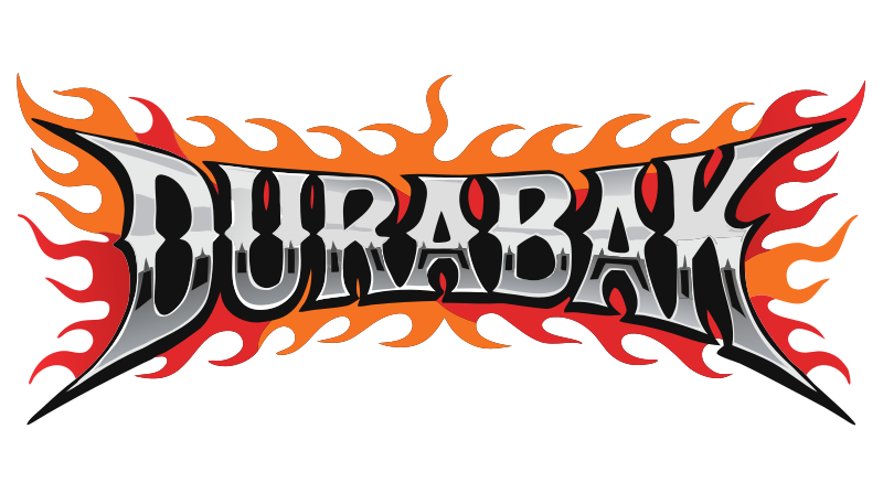 Chrome and flames style truck name decal